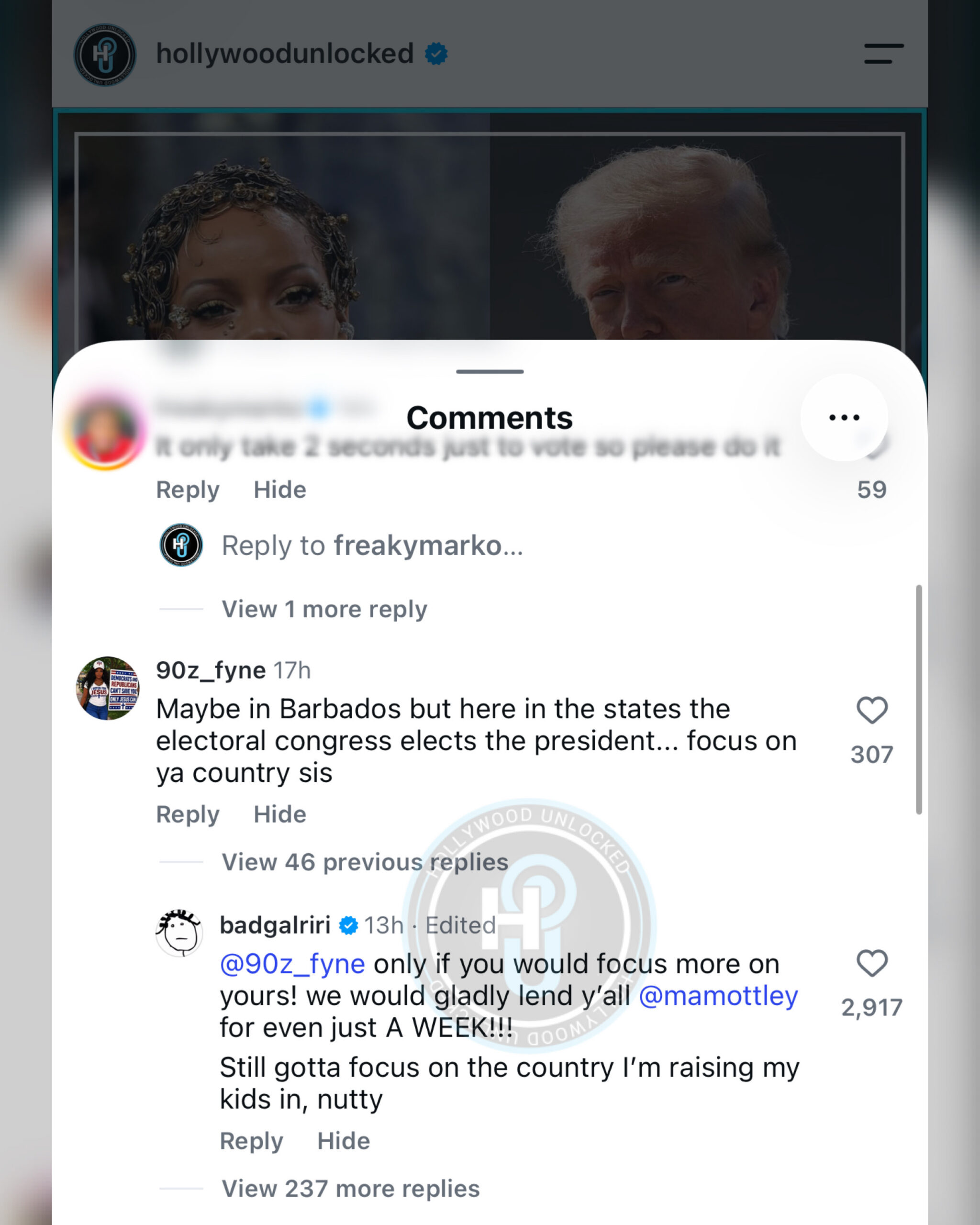 Rihanna Claps Back And Defends Speaking On U.S. Politics After Fan Tells Her To “Focus On Ya Country Sis”